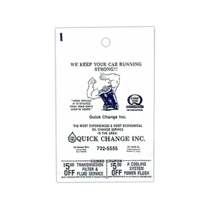 1 Color - White Custom Printed Plastic Litter Bag With Two Inch Coupon, 7 3/4" X 12"