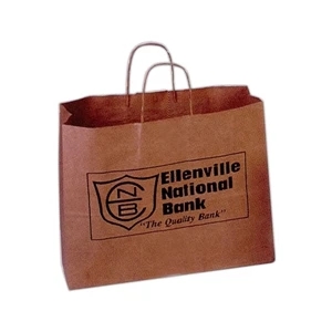 Natural - 6 Working Days - Kraft Paper Bag With Twisted Paper Handles, 16" X 6" X 13"