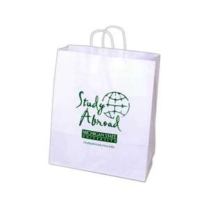 Natural - 6 Working Days - Kraft Paper Bag With Twisted Paper Handles, 16" X 6" X 19"