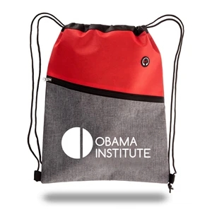Custom Logo Two-Tone Drawstring Cinch Bag