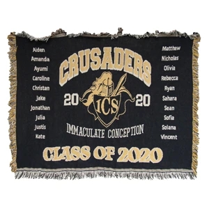 36 x 48, 1.2 lb., Custom Woven Throw USA Made