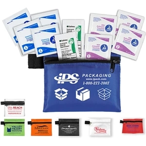 First-Aid Kit with 10 Components in Zipper Polyester Pouch