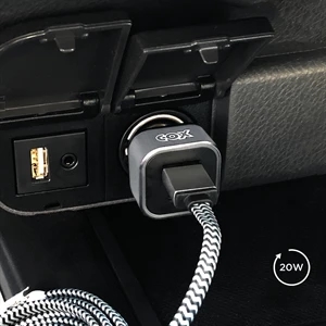 Dual USB-C(20W)+USB(12W) Fast-Charging (Max 32W) car charger
