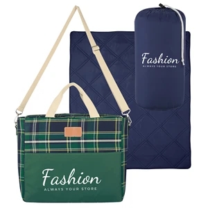 Custom Logo Cooler Bag with Puffy Blanket for Outdoors