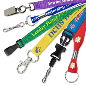 5/8" Custom Silkscreen Lanyards, Flat Ribbed Polyester