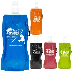 Roll Up 18 oz Foldable Water Bottle With Matching Carabiner