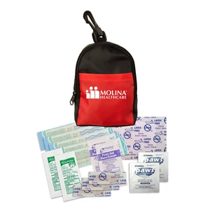 Mini Backpack First Aid Kit with Carabiner Clip