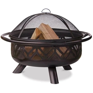 Endless Summer-Oil-rubbed Bronze Firebowl w/Geometric Design