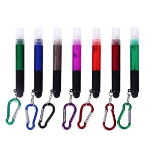 3 in 1 Spray& Stylus Pen With Carabiner