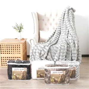 Custom Logo Cozy Tie Dye Faux Fur Blanket Throw