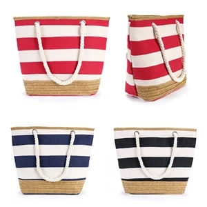 Jute Boat Tote with Zipper