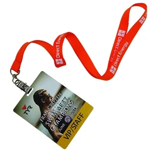 Combo Polyester Lanyards w/ PVC plastic ID Card