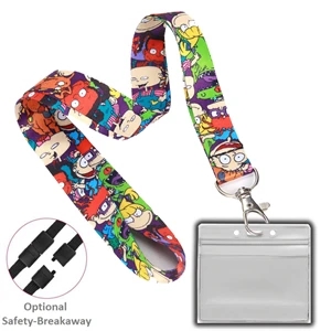 Combo Sublimated w/Clear Vinyl Badge Holder Lanyards