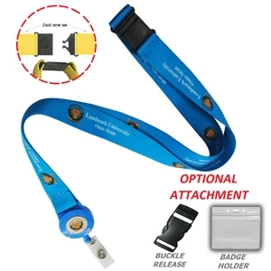 Sublimated Lanyard Badge Reel Combo w/ Safety Breakaway