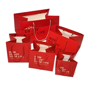 custom heavy duty paper bag ribbon handle paper bag