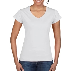 Printed Gildan Softstyle Ladies V-Neck Tees