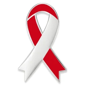 Red Awareness Ribbon Lapel Pin - Engravable