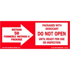 Method 50 Do Not Open Labels 1" x 2.5"