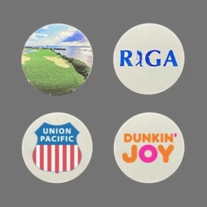 1" Direct Full Color Printed Golf Ball Marker