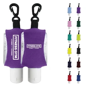 Travel Hand Sanitizer in Leashed Neoprene-Made Sleeve