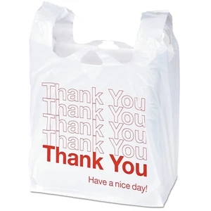 Large White Plastic Shopping T-shirt Bag