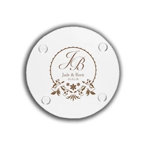 4" Round Clear Glass Coaster w/ Custom Imprint