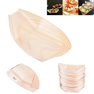 Disposable  Pine Wood Boat Plates & Dishes