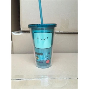 Economy Double Wall Tumbler with Straw - 16 oz.