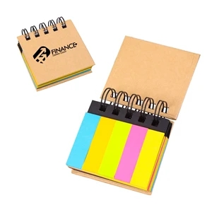 Kraft Paper Sticky Note Spiral Notebook