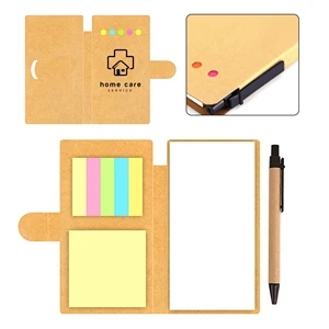 Kraft Paper Sticky Notebook With Pen