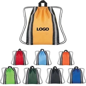 Sport Gym Sack Large Drawstring Reflective Bag.