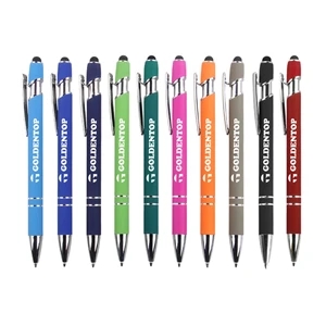 Soft Touch Rubberized Incline Aluminum Stylus Pen