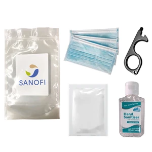 PPE Kit - 3 Surgical Masks, 2 oz Hand Sanitizer, Germ Key St