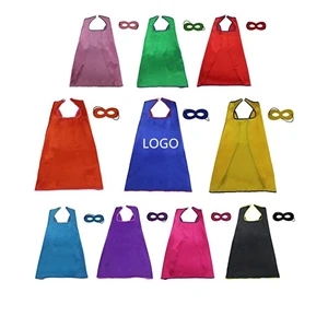 Kids Superhero Cape And Mask Party Costume Set