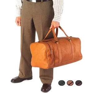 Leather One Pocket Duffel Bag With Fully Lined Main Body And Interior Zipper Pocket