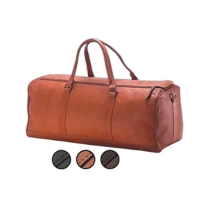 23" X 10" X 10" - Large Leather Barrel Duffel Bag, Meets Airline Carry On Regulations