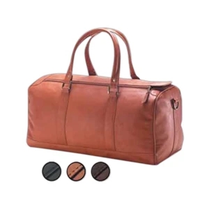 19" X 10" X 10" - Large Leather Barrel Duffel Bag, Meets Airline Carry On Regulations