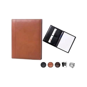 Traditional Leather Open Padfolio With 8.5" X 11" Writing Tablet And Pocket