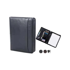 Quinley - Leather Conference Padfolio With Exterior Full Length Vertical Pocket