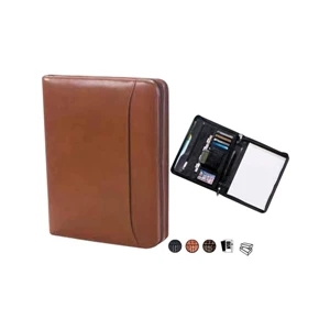 Tuscan - Leather Conference Padfolio With Exterior Full Length Vertical Pocket