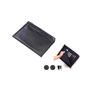Quinley - Leather Underarm Folder Holder With L Shaped Zipper And Full Length Pocket