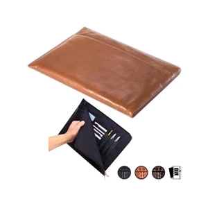 Tuscan Leather Document Holder With L Shaped Zipper And Full Length Pocket