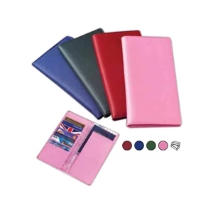 Color Leather Travel Wallet With Two Interior Slash Pockets For Passport/tickets