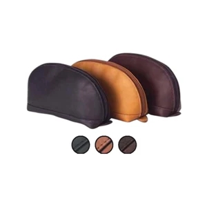 Vachetta Leather Toiletry Kit, Clamshell Shape, Fully Lined With Small Pocket
