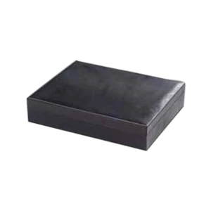 Extra Large Leather Document Box With Black Suede Lining And Hinged Lid