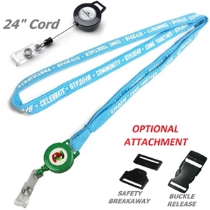 Custom Logo Tube Lanyard with Retractable Reel Combo