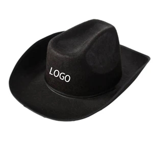 Custom Icon Black Felt Cowboy Hat