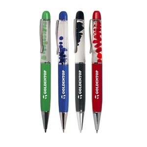 Custom Logo 3D Floater Liquid Ballpoint Pen
