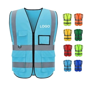 Reflective Safety Vest with Pockets