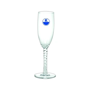 Angelique - 6 Oz. Angelique Clear Fluted Champagne Glass With A Twisted Stem
